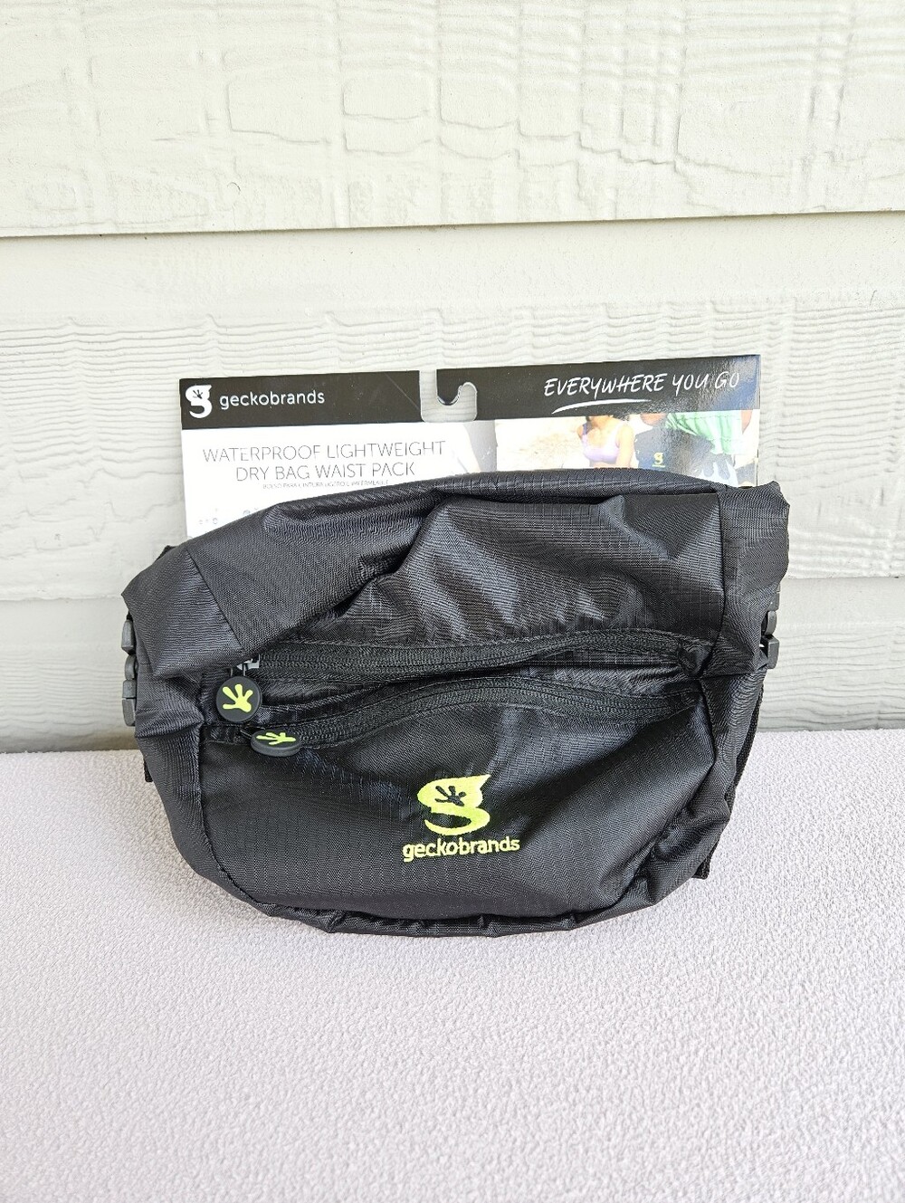 Geckobrands Waterproof Lightweight Dry Bag Waist Fanny Pack Black Pouch
